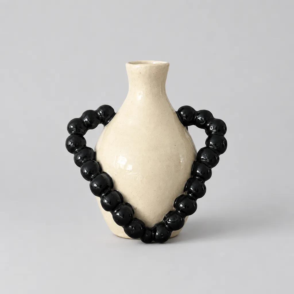 Beaded Heart Vase, handmade vase